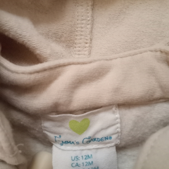 12m Emma's Garden Cream Colored Poncho with Hood - Picture 3 of 6